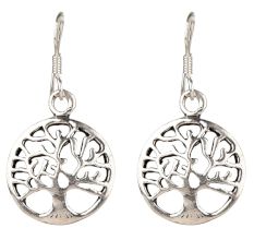 92.5 Sterling Silver Tree of Life Drop Dangle Earrings For Women Girls