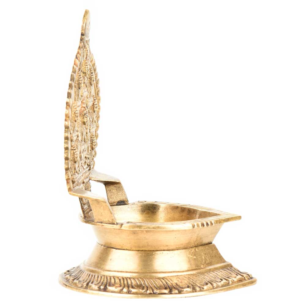South Indian Gaj Laxmi Brass Oil Lamp