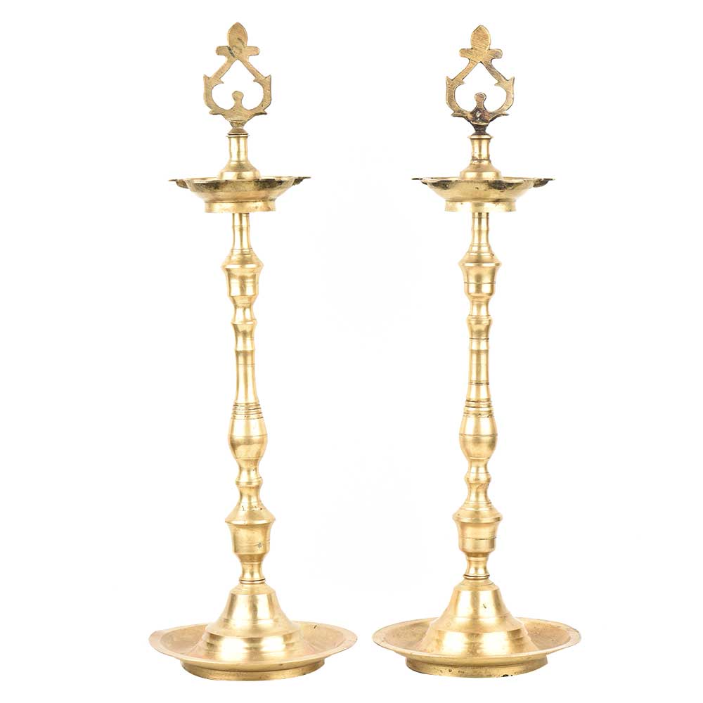 Traditional Karaikudi Vilakku Brass (Pital) Oil Lamps