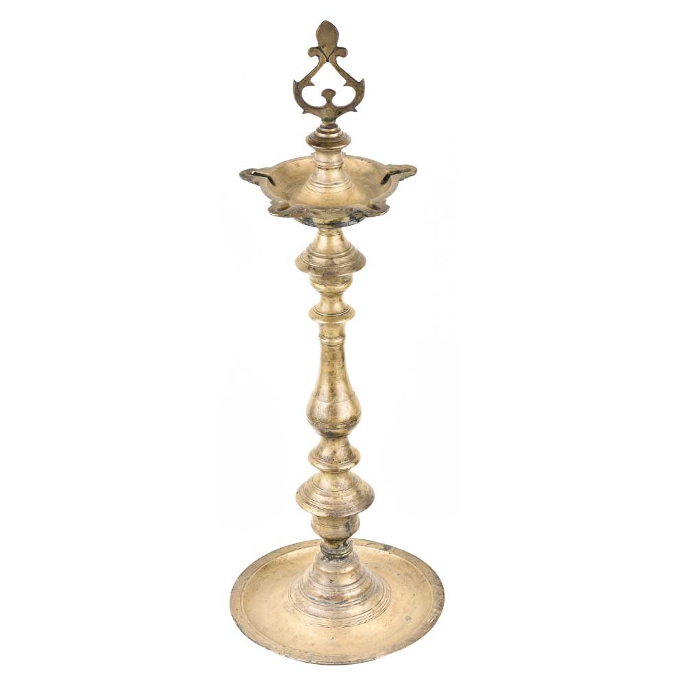 Indian Brass Prabai Kuthu vilakku Standing Diya Traditional Lamp