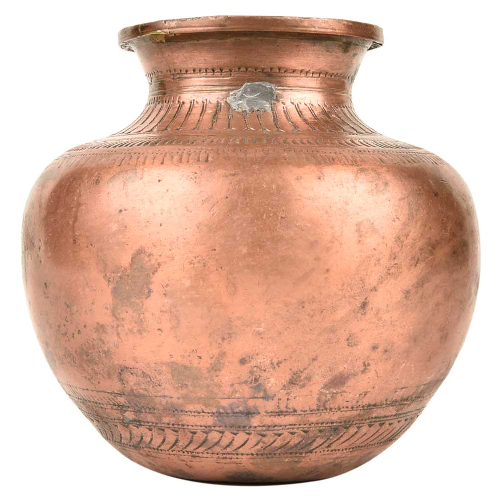 Copper Polish Brass Water Vessel Indian Handcrafted Lota