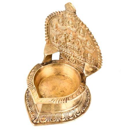 South Indian Gaj Laxmi Brass Oil Lamp