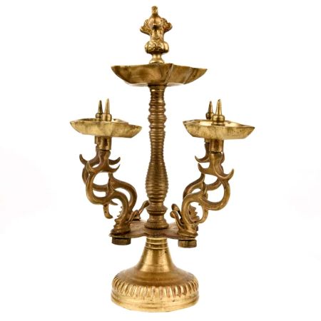 Brass Peacock Figure Oil Decorative Lamp Stand