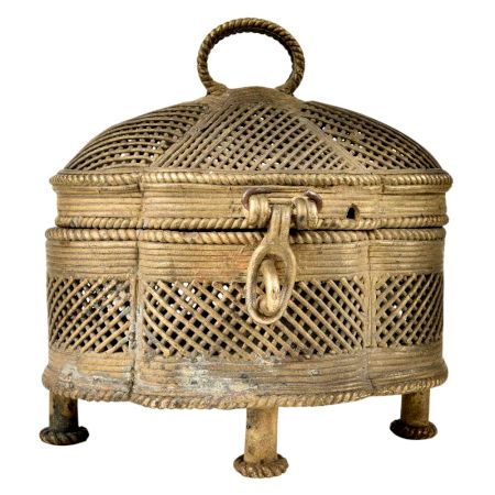 Elegant Mughal Style Jali Brass Storage Jewellery Box