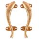 Carved Golden Brass Fish Door Handle