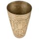 Brass Punjabi Lassi Cup With Engraved Glass Design