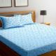 Blue Bombay Dyeing Axia 120 TC Cotton Double Bedsheet with 2 Pillow Covers
