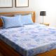Light Blue Abstract 104 TC Cotton 1 Queen Bedsheet with 2 Pillow Covers