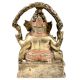 Handmade Siddhi Ganesha Brass Statue Highlighted With Orange Color