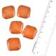 Glass Butterscotch Diamond Shaped Loose Glass Jewelry Making Beads (12 in Pack)