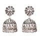 92.5 Sterling Silver Earrings Jhumkies With Intricate Floral Details