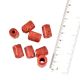 Painted Loose Glass Beads Cylinder Shaped Rugged Abstract Design For Jewelry Making (12 in Pack)