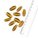 Champagne Long Rice Grain Shaped Handmade Loose Glass Beads For Jewelry Making (12 in Pack)