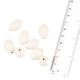 White Oval Shaped Hand Painted Loose Jewelry Making Glass Beads (12 in Pack)