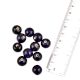 Navy Blue Round Ball Shaped Jewelry Making Hand Painted Glass Loose Beads (12 in Pack)