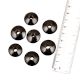 Black Hand Painted Donut Disc Shaped Glass Jewelry Making Loose Beads (12 in Pack)