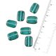 Pine Green Transparent Rectangle Shaped Loose Glass Jewelry Beads (12 in Pack)