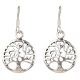 92.5 Sterling Silver Tree of Life Drop Dangle Earrings For Women Girls
