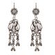 92.5 Sterling Silver Earrings Handmade Peacock Motif Traditional Dangles