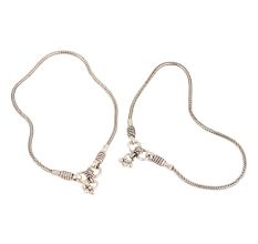 925 Sterling Silver Anklets Simple Chain Anklet And Silver Bells End