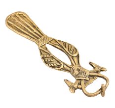 Brass Bottle Opener With Two Peacock And Tail