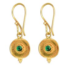 Green Onyx Small 18 Karat Gold Earrings Hangings