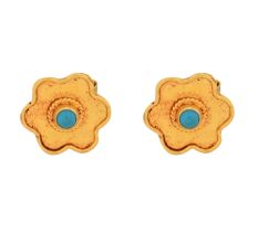 18 Karat Flower Gold Earrings Online Turquoise Stud For Kids