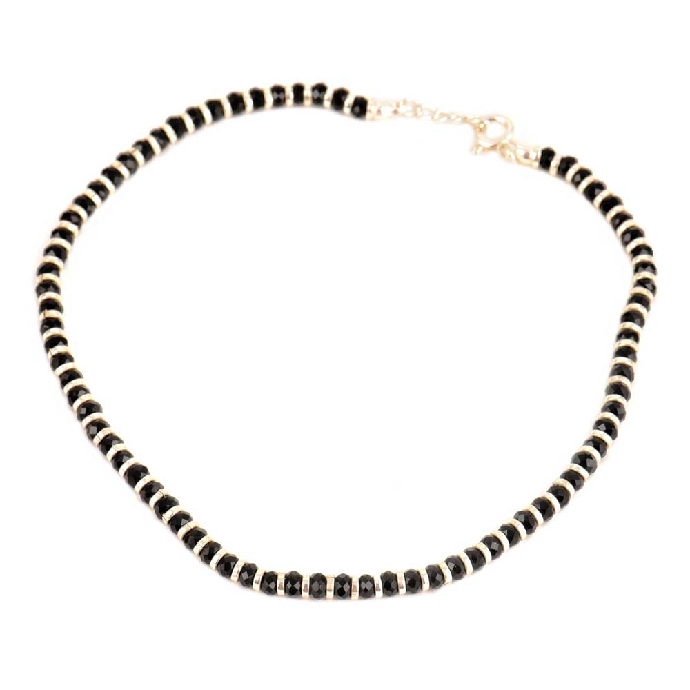 Black Beads 925 Sterling Silver Anklets for Women And Girls