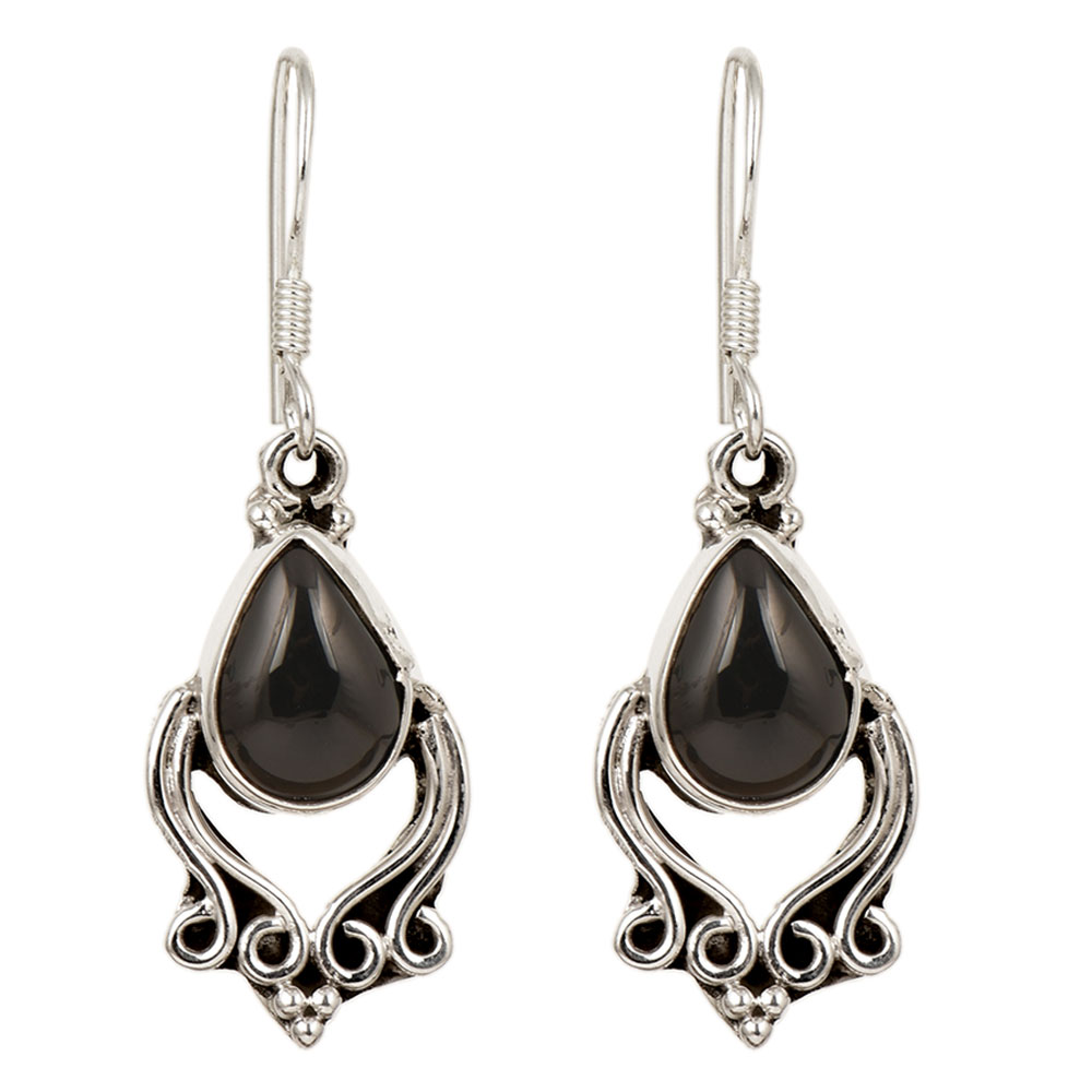 black stone earrings