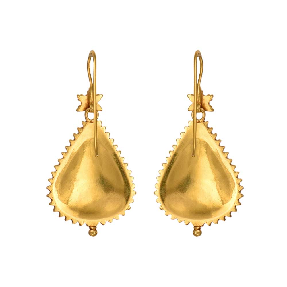 Tear Drop 18 Karat Gold Earrings Designs For Daily Use