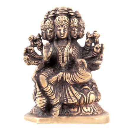 Handmade  Bronze Gayatri Statue with 5 Faces Worship Statue