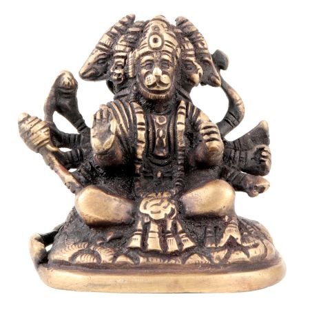 Hand Crafted Panchmukhi Standing Brass Hanuman Statue