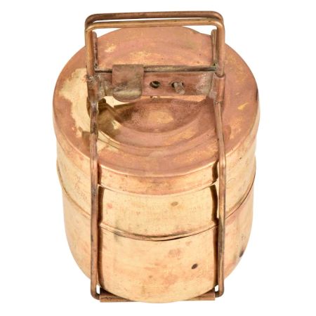 Old Brass Traditional Style Indian Tiffin Box/Lunch