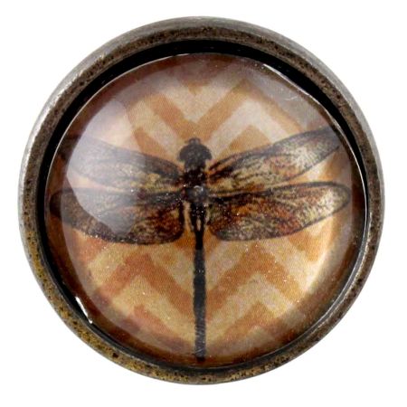 Elegant Dragonfly Inside Round Iron Glass Drawer Knobs