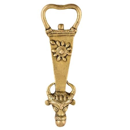 Brass Bottle Opener Brass Tribal Bull Head And Floral Design