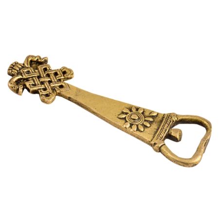 Brass Bottle Opener With Engraved Tribal Design