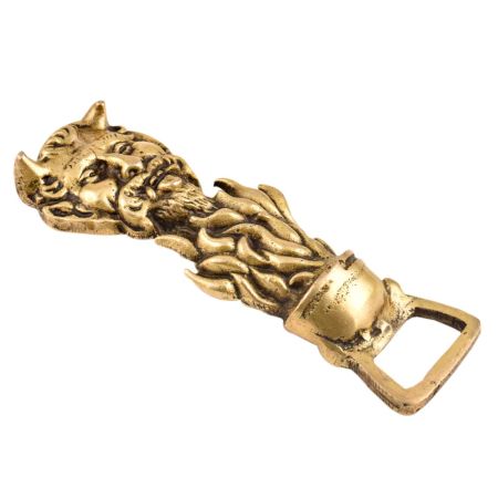 Bearded Man Face Bottle OpenerÂ Over Fire Torch