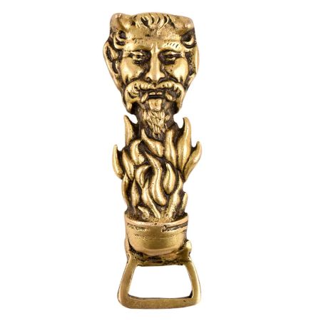 Bearded Man Face Bottle OpenerÂ Over Fire Torch
