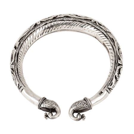 Double Peacock 92.5 Sterling Silver Bangle Adjustable Fashion Bangles