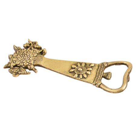Brass Bottle Opener With Floral Design
