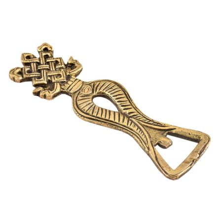 Brass Bottle Opener With Geometric Design