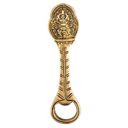 Brass Tribal Bottle Opener With Floral Engraving Top