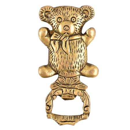 Brass Teddy Bear Bottle Opener