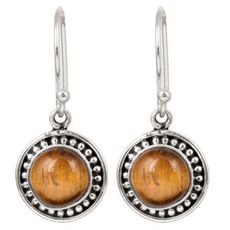 92.5 sterling silver earringsÂ Small Tiger Eye Dangle Earrings
