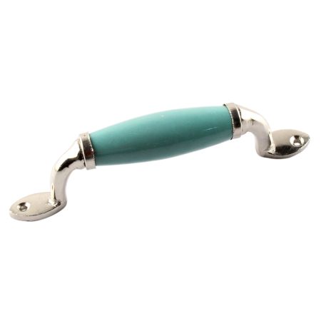 Sea Green Small Ceramic Silver Door Handles