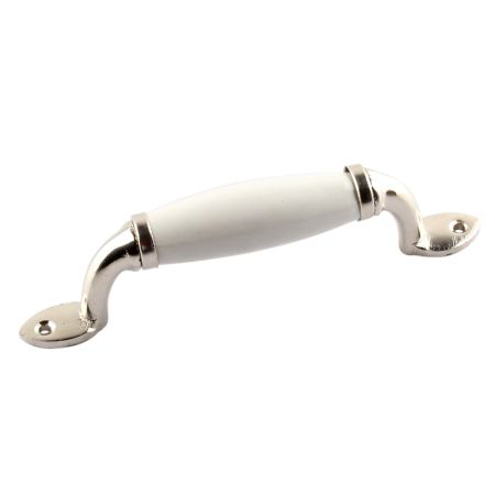 White Small Ceramic Silver Door Handles