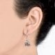 92.5 Sterling Silver Earrings Elephant With Trunk Up Hook Silver Earring For Girls