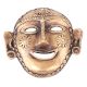 Brass Tribal Wall Hanging Mask Laughing Face Naga Art Lady Head