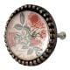 Amour Rose Inside Carte Postale Round Iron Glass Knobs