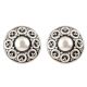 92.5 Sterling Silver Earrings Round Floral Design Embossed Oxidized Stud Earrings